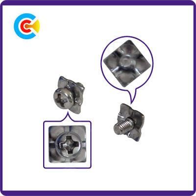 DIN/ANSI/BS/JIS Carbon-Steel/Stainless-Steel Cross Combination of Screws Combination Fan Screws