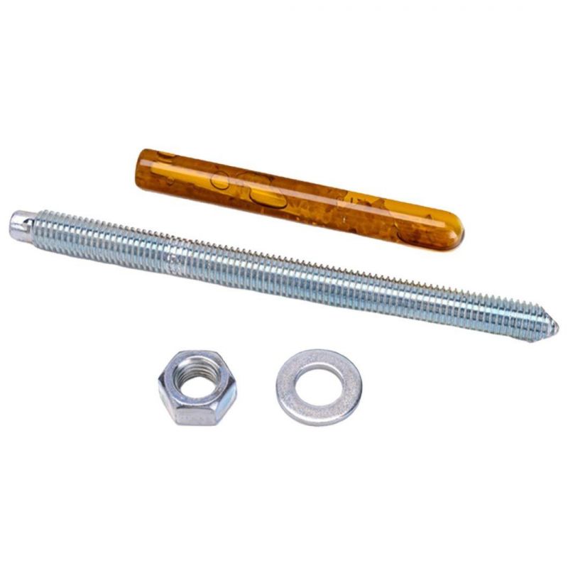Chemical Anchor Bolt Carbon Steel Chemical Stud Anchor Bolt with Hex Nut and Washer