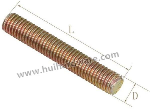 High Quality ASTM A193 B7 Threaded Rods with Yellow Zinc Plated