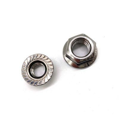 Factory Direct DIN Standard SS304 SS316 A2-70 A4-80 M2-M30 Stainless Steel Hex Flange Lock Nut Hexagonal Nuts with Serrated Flange