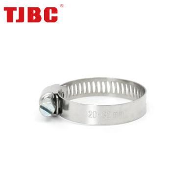 8mm Micro Perforated Adjustable W5 Worm Gear Pipe Clip American Type Stainless Steel Hose Clamp for Automotive, 6-16mm Bandwidth (0.25&quot;-0.62&quot;)