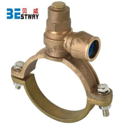 Gunmetal LG2 C83600 Pushfit Self Tapping Ferrule Straps with Grip Ring Connect with PE Pipe and PVC Pipe