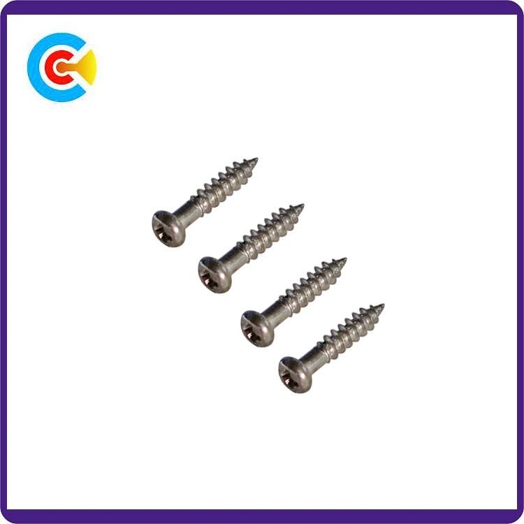 DIN/ANSI/BS/JIS Carbon-Steel/Stainless-Steel Half Thread Wood Screw for Building Railway