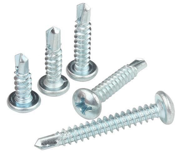 Phillips Round Csk White Zinc Plated Head Self Drilling Steel Screw