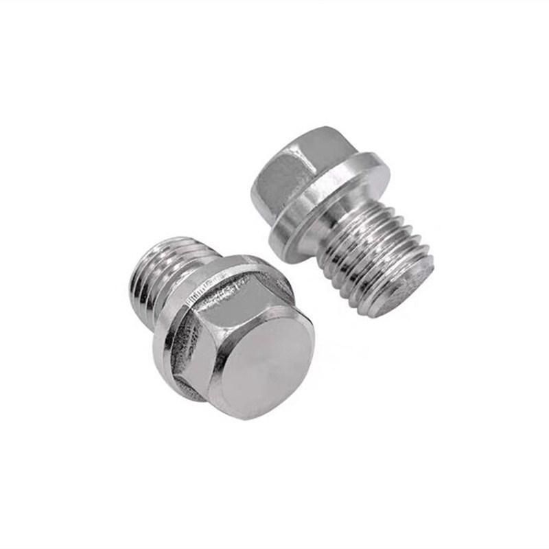 DIN910 Hexagon Head Plug Screws with Flange Hex Head Screw Plug Stainless Steel