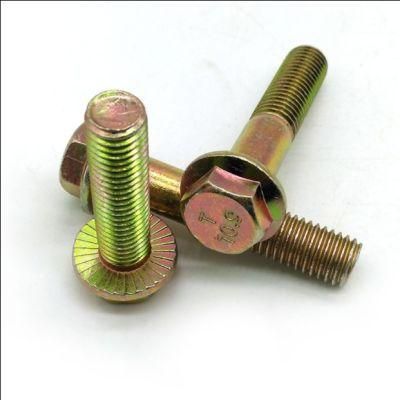 Green Carbon Steel 8.8 Grade Concave Groove Recess Hex Flange Bolt /DIN6921 Without Serration
