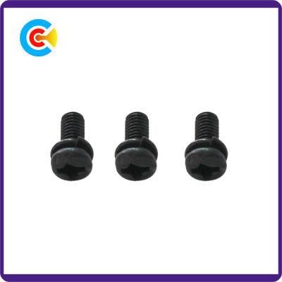 GB/DIN/JIS/ANSI Carbon-Steel/Stainless-Steel 4.8/8.8/10.9 Galvanized Cross Spring Washer Combination Screw