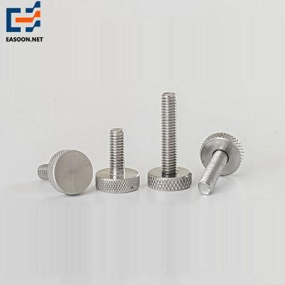 Made in China GB834 Stainless Steel Knurled Thumb Step Screw Brass Knurled Thumb Screw Round Flat Head Knurled Thumb Screw