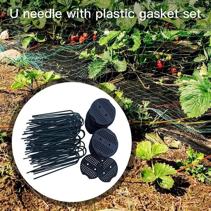 50 PCS 6 Inch U Shaped Steel Ground Garden Stakes SOD Staples Pins Pegs Heavy Duty for Netting Vegetables Fleece Fence Plants