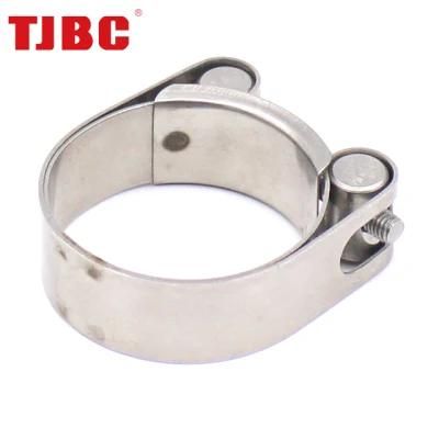20mm Bandwidth Heavy Duty Unitary Stainless Steel Clamp with Double Bands, Single Bolt Hose Clamp for for Heavy Trucks, 150-155mm