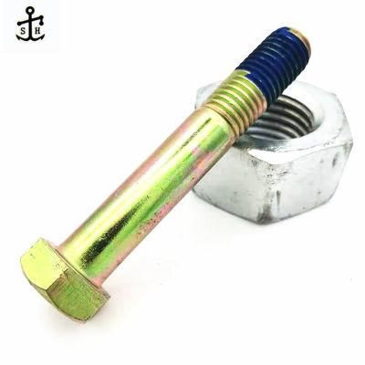 Us ANSI Color Zinc Plated Hexagon Bolts with Blue Glue Made in China