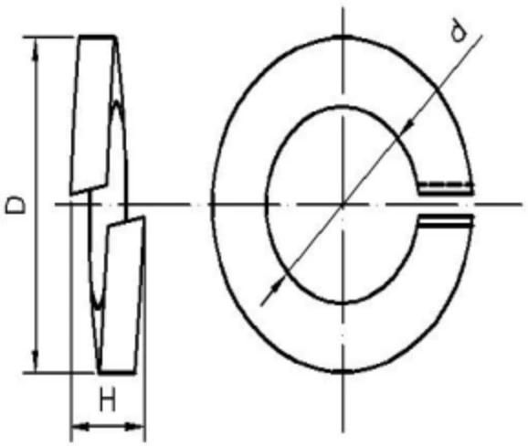 Spring Washer Spring Lock Washer DIN127b Carbon Steel
