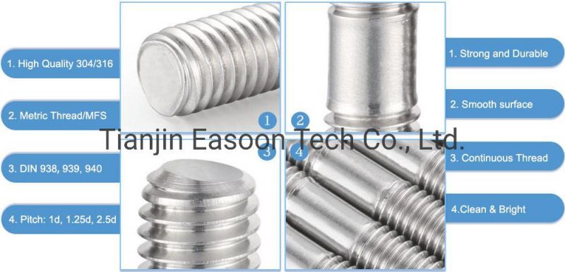 304 316 Stainless Steel Threaded Rod Fine Thread SS304 Bolt and Threaded Rod