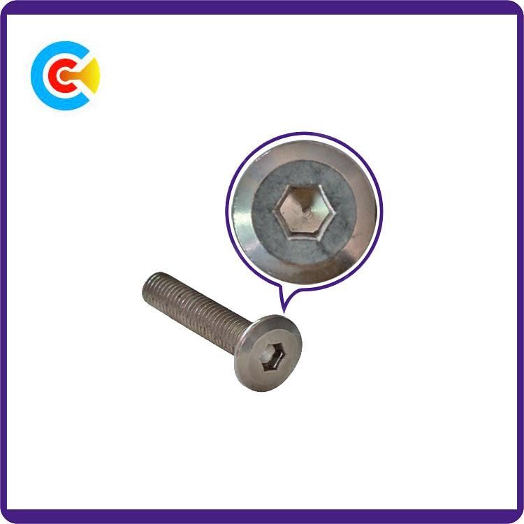 DIN/ANSI/BS/JIS Carbon-Steel/Stainless-Steel 4.8/8.8/10.9 Galvanized Hexagon Flat Head Screw for Machinery/Industry