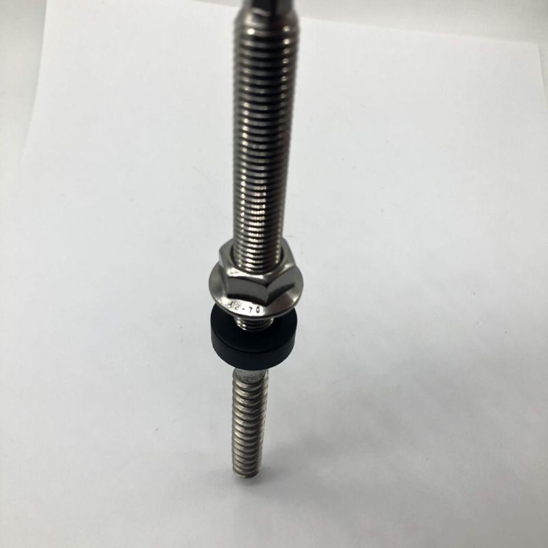 SS304 M10X200 Double Head Dowel Screw for Solar Roof Mounting SS304 Ground Screw
