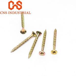 Yellow Zinc-Plated C1022 Csk Head Chipboard Screws 4#, 6#, 8#, 10#, 12#