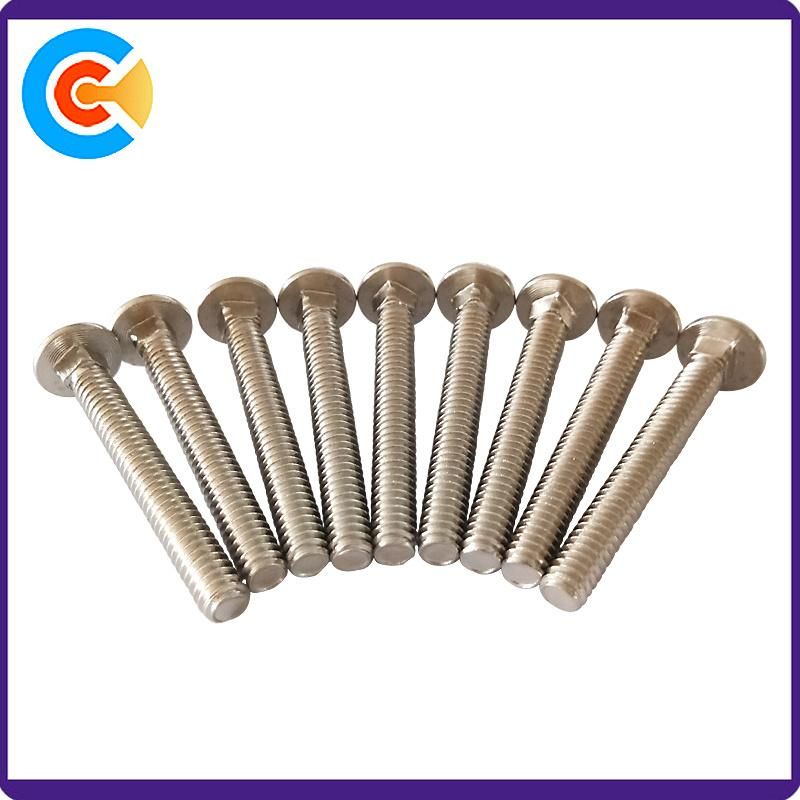Custom Precision Zinc Plating Full Thread Steel Machined Carriage Screw
