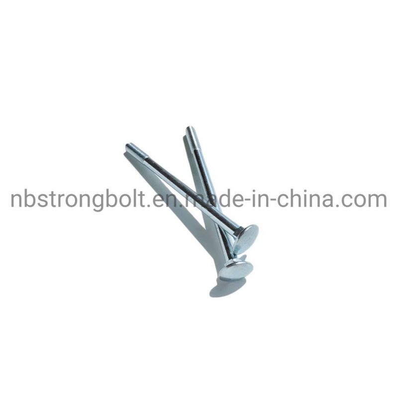 DIN603 Mushroom Head Square Neck Bolt Cl. 4.8 with White Zinc Plated Half Thread