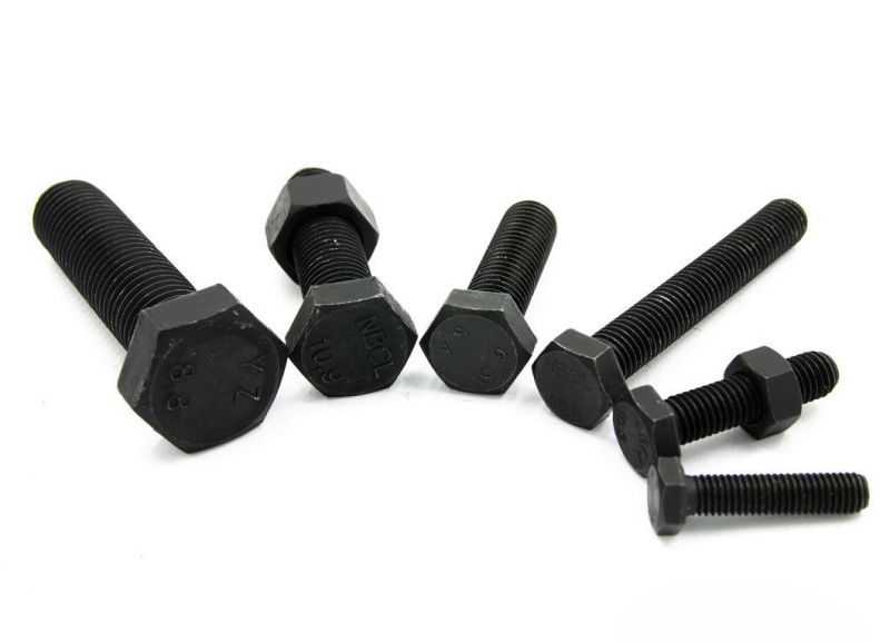 DIN933 DIN931 Hex Bolt with Nut and Washer Full Thread Half Thread Zinc Plated/Black Color /Grade 8.8 Bolt/Grade 4.8 Bolt