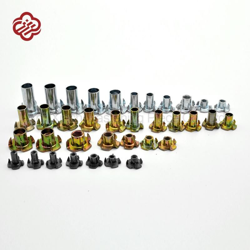 Color Zinc-Plated Carbon Steel M4m5m6m8m10 Furniture Four Claw Nuts