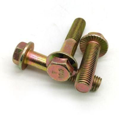 DIN6921 M8-M24 Flanged Hexagon Head Bolts Rivet Galvanized Nuts and Bolts Screw Fastener Stainless Steel 304, Flange Bolt