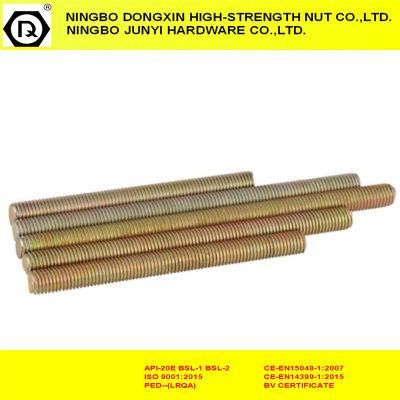 Yellow Zinc Plated Fastener ASTM A193 B7 Stud Bolt