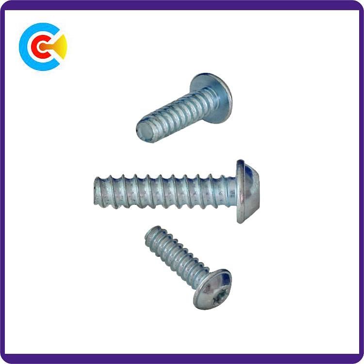 Steel/4.8/8.8/10.9 Flower/Cinquefoil Pan Head Inch Self Tapping Screws with Washer