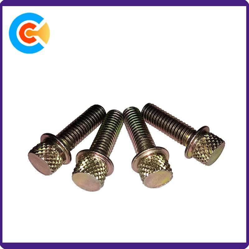 Carbon Steel M6X20 Knurled Screws Full Teeth Screw Galvanized Screw