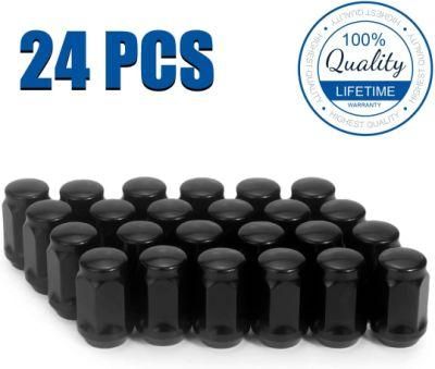 Black Bulge Acorn 3/4&quot; 19mm Hex 1.38&quot; Tall M14X1.5 Lug Nuts