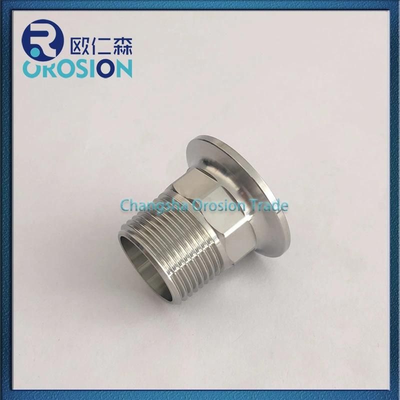 Sanitary Stainless Steel Pipe Fitting Tri-Clamp Male Thread Ferrule