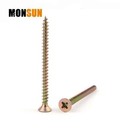 Flat Head Phillips Recess Zinc-Plated Steel Particleboard Screw