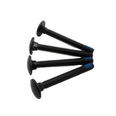 DIN603 Thread Black Zinc Plated Flat Head Carriage Bolts with Blue Nylon Grade 8.8 Steel Bolts
