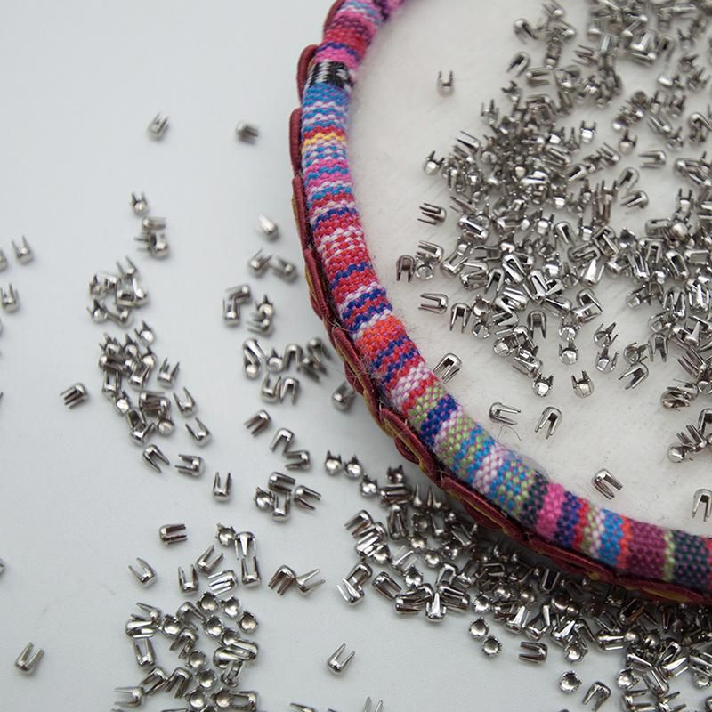 2.3mm Silver Spikes Rivets Four Claw Nail Studs Metal DIY for Clothing Garment Nailed Beads Machine Accessories