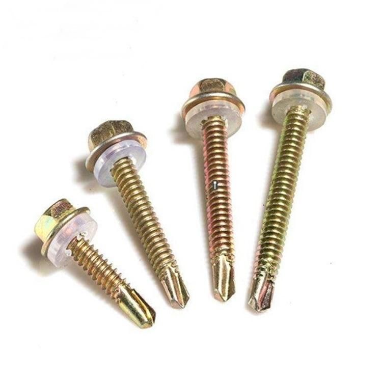Yellow Zinc Hex Head Self Drilling Screw