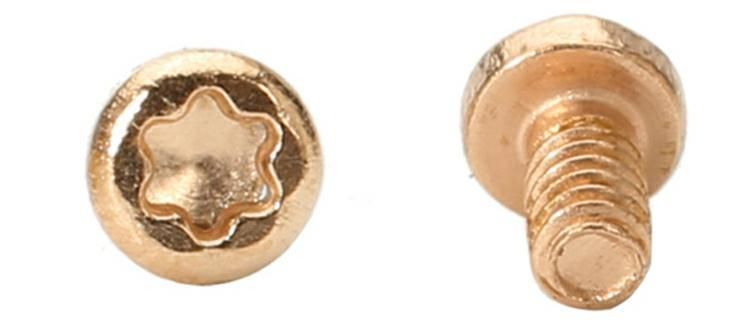 Precision Small Rose Gold Pan Cap Torx Head Machine Screws
