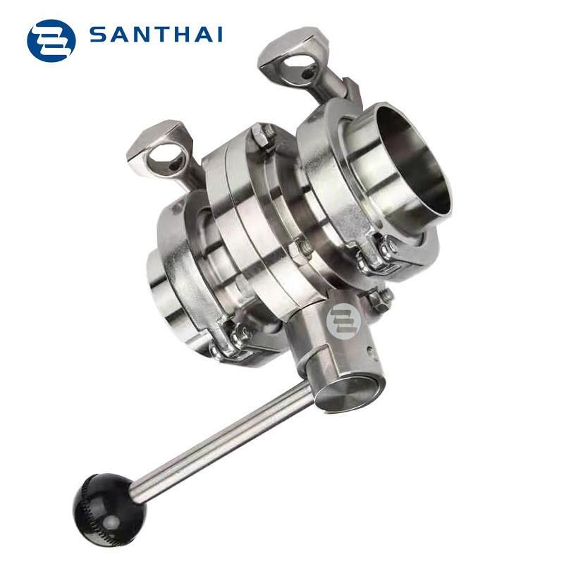 Good Price Sanitary Butterfly Valve with Tri Clamp Ferrule Complete Set From Santhai Butter