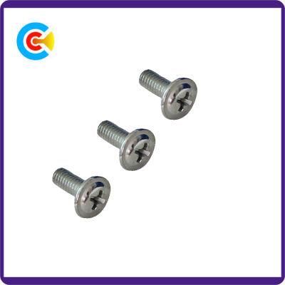 GB/DIN/JIS/ANSI Carbon-Steel/Stainless-Steel Galvanized Crossed Head with Screws