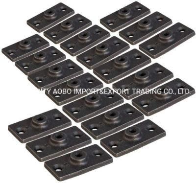 Cast Iron Three Hole Ceiling Flange Plate Malleable Beam Clamp Threaded Rod Connector