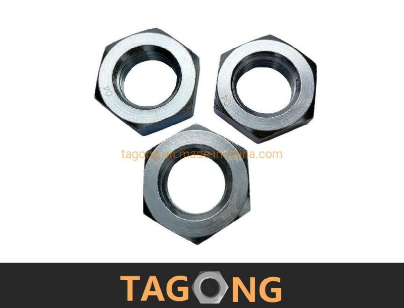 Zinc Plated Class4 Hexagon Nuts M45 DIN439 Thin Nuts