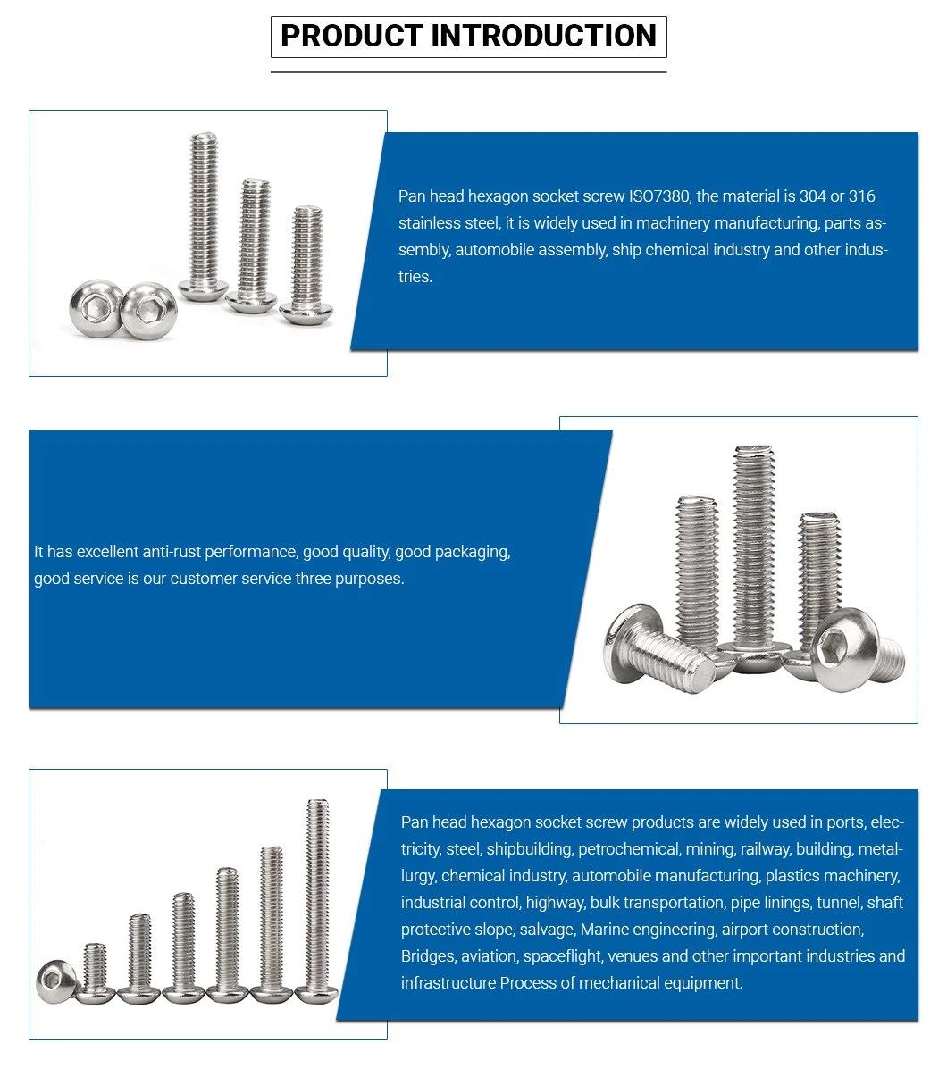 Stainless Steel Button Head Socket Screw ISO 7380 304 Machine Screw A2-70 Scoket Screw A4 Socket Screw