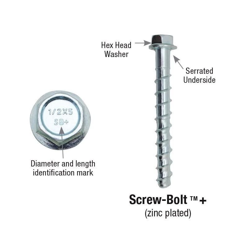 Flange Head Galvanized Cement Concrete Screws for Industry