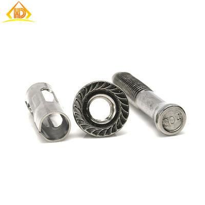 M6 M8 M10 M12 M14 M16 M18 M20 Stainless Steel 304 316 Zinc Platedhex Flange Nut Spring Waher Footpoint Expansion Bolt