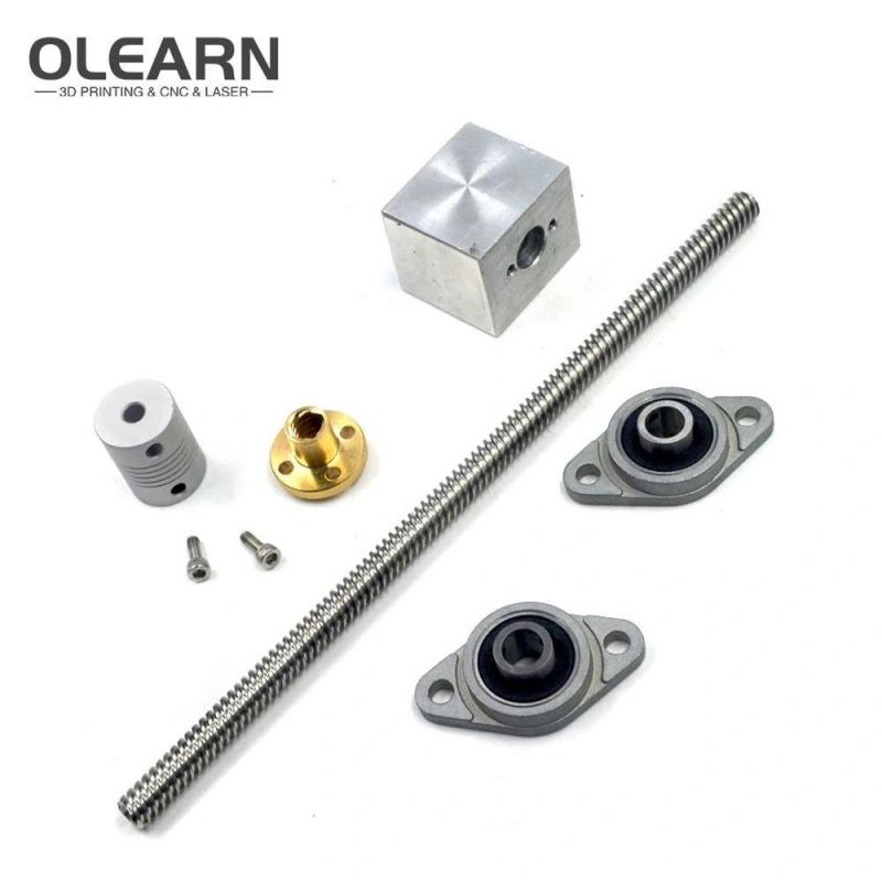 Olearn 400mm 8mm T8 Lead Screw Set Lead Screw+ Copper Nut + Coupler + Pillow Bearing Block for 3D Printer