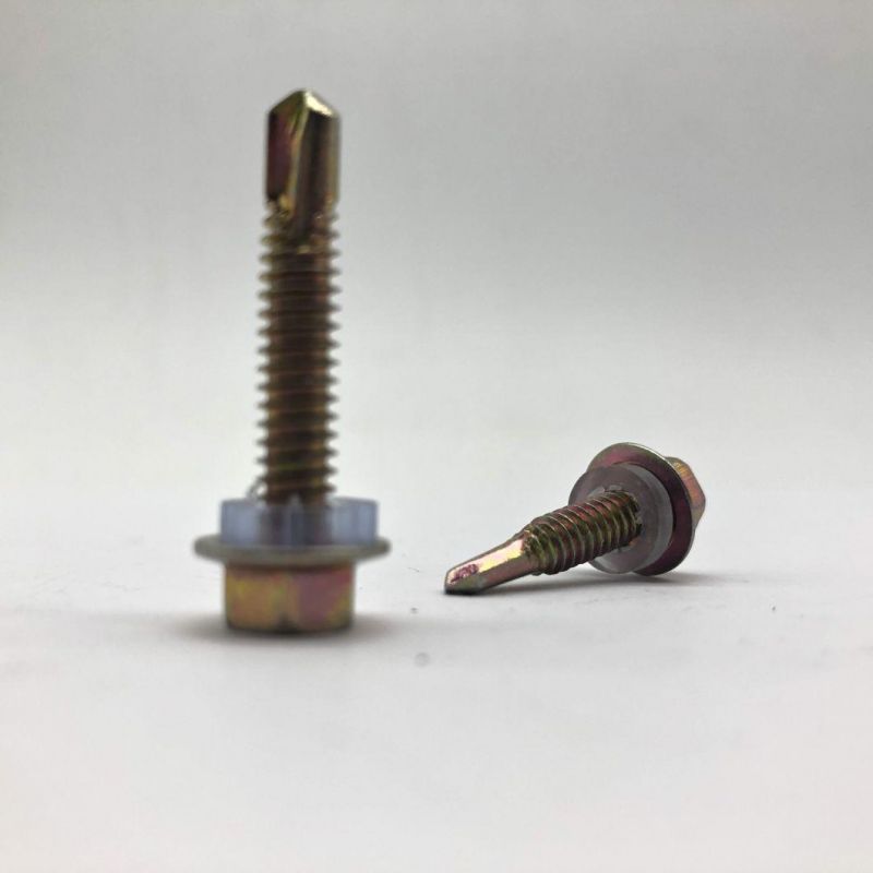 Yellow Zinc Drilling Screw Tapping Screw with Plastic Washer