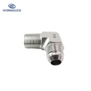 2501 Series Male Jic to Male Pipe Hydraulic Adapter 90 Elbow Stainless Steel Forged Pipe Fittings