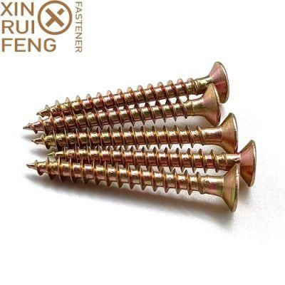 Yellow Zinc Plated Bulk/Box Package Wood Screw Single Thread Drywall Screw/Chipboard Nail