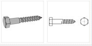 Carbon Steel DIN571 Hexagon Head Wooden Screw