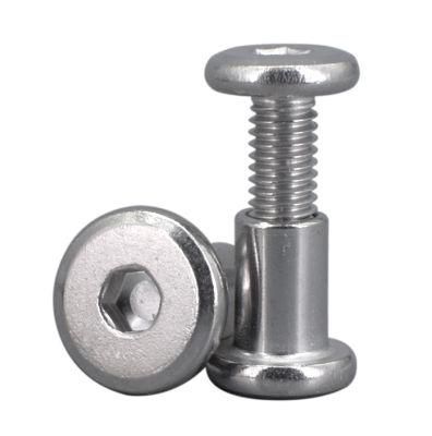 304 Stainless Steel Lock Screw Nut Flat Head Hexagon Socket Rivet Guardrail Splint Butt Screw