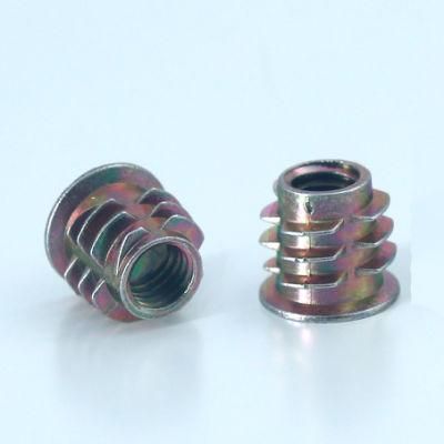 Wood Threaded Inserts, Wood Insert Nut Type E, Flat Head Furniture Nut