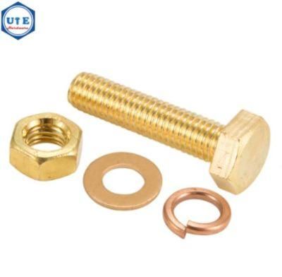 Brass DIN 933 Copper Full Thread Hex Head Bolts Made in China